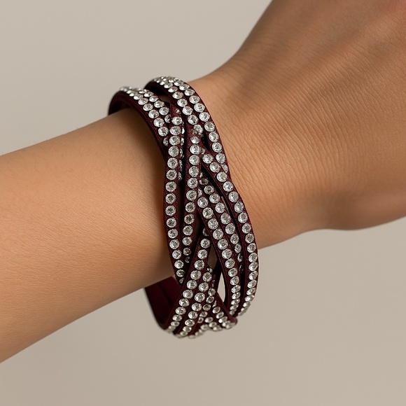 Paparazzi Red Braided Bracelet Snap closure - Picture 1 of 9